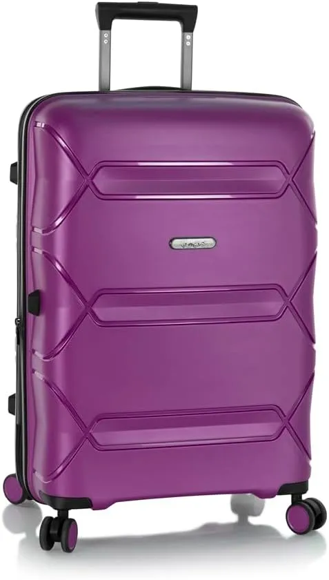 Heys Milos Durable and lightweight luggage, made with Duraflex impact-resistant material, TSA Combination Lock, Dual Spinner Wheels, and Expandable, Plum, 26-Inch, Medium Check-In