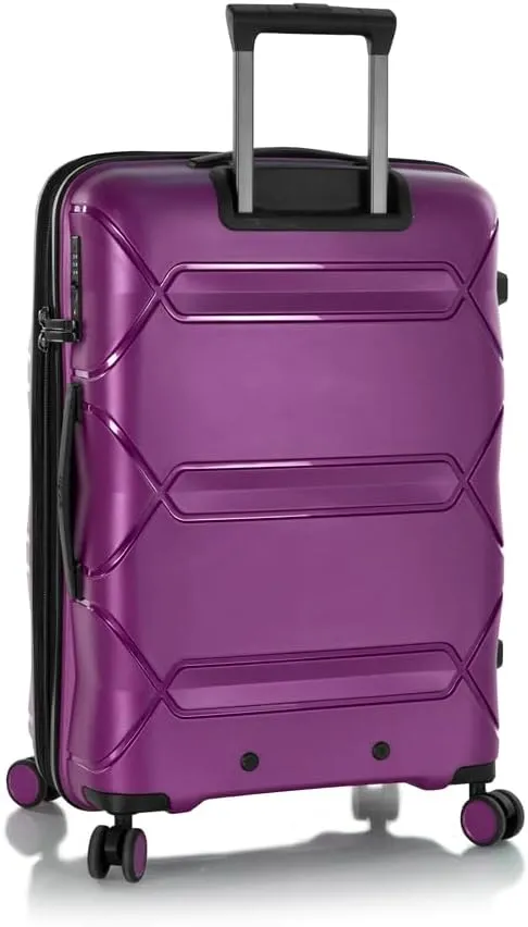 Heys Milos Durable and lightweight luggage, made with Duraflex impact-resistant material, TSA Combination Lock, Dual Spinner Wheels, and Expandable, Plum, 26-Inch, Medium Check-In