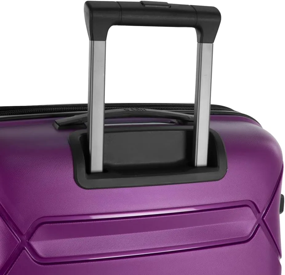 Heys Milos Durable and lightweight luggage, made with Duraflex impact-resistant material, TSA Combination Lock, Dual Spinner Wheels, and Expandable, Plum, 26-Inch, Medium Check-In