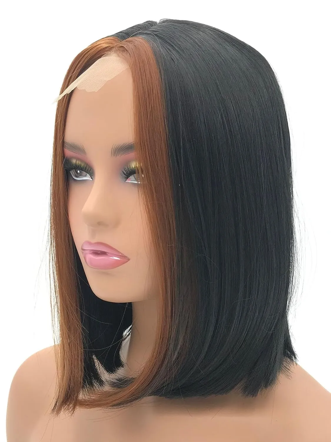 Highlights Black Wigs Bob Wigs Short Wigs Synthetic Heat Resistant Fiber Hair Natural Looking Daily Cosplay Party Wigs for Women 12 Inch (30/Black)