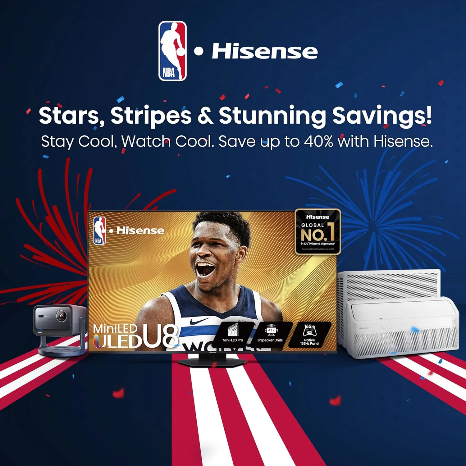 Hisense 75” Class U6 Series ULED 4K UHD Smart Fire TV (75U6HF, 2024) - QLED, Full Array Local Dimming, 600-Nit, Dolby Vision HDR 10 , HDMI 2.1, MEMC, 240 Motion Rate with VRR, Alexa Compatibility