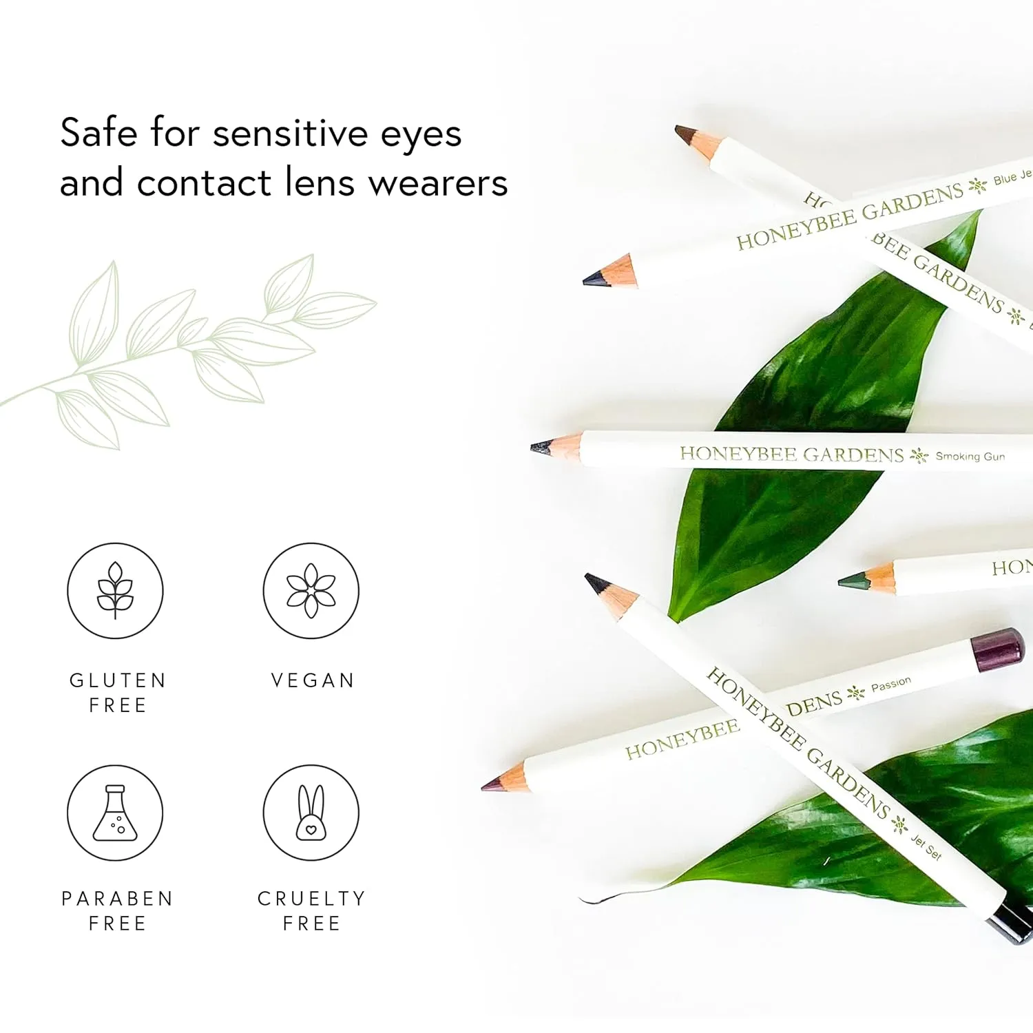 Honeybee Gardens Effortless Eye Liner Pencil in Blue Jeans, Rich Pigmentation, Smooth, Long-Wearing, Vegan, Gluten-Free