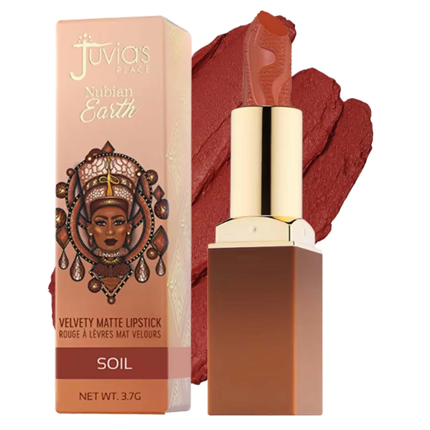 Juvia's Place Nubian Earth Matte Lipstick Soil - Long Lasting Makeup Moisturizing Lip Color Shades Richly Pigmented Smooth Finish Stay Smudge Proof Beauty Fresh Look Bright Hyaluronic Acid Balm