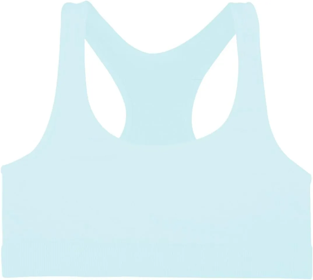 Kurve Girl’s Stretchy Crop Racerback Undershirt Training Sports Bra, UV Protective Fabric, UPF 50 , Made in USA,