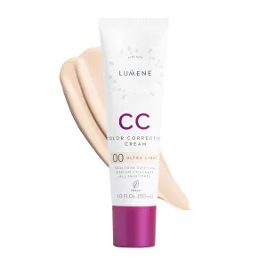 Lumene Color Correcting CC Cream - Lightweight Foundation - Medium Coverage - Redness Reducing Face Makeup for Glowing Complexion - Vegan Formula   Suitable for All Skin Types - Ultra Light (1 fl oz)