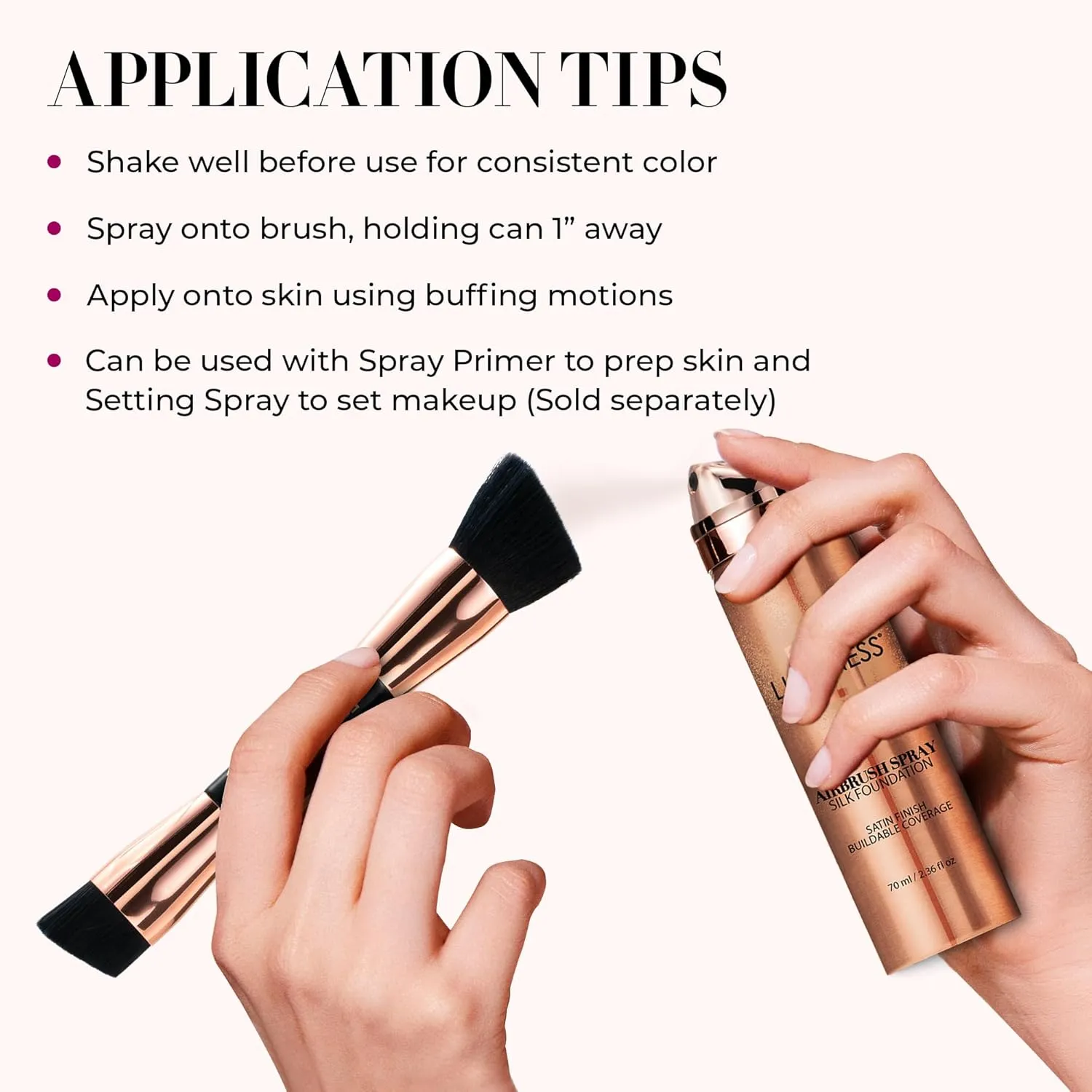 LUMINESS Silk Airbrush Spray Foundation - Full Coverage Foundation - Formula Hydrates & Moisturizes with Hyaluronic Acid, Aloe Vera & Hydrolyzed Silk (Shade - Tan)