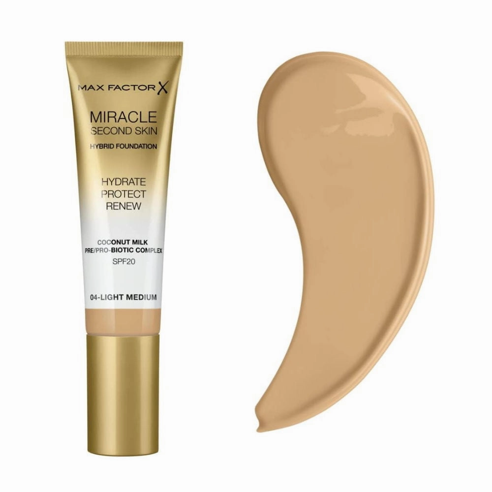 Max Factor Miracle Second Skin Hybrid Foundation 04 Light Medium