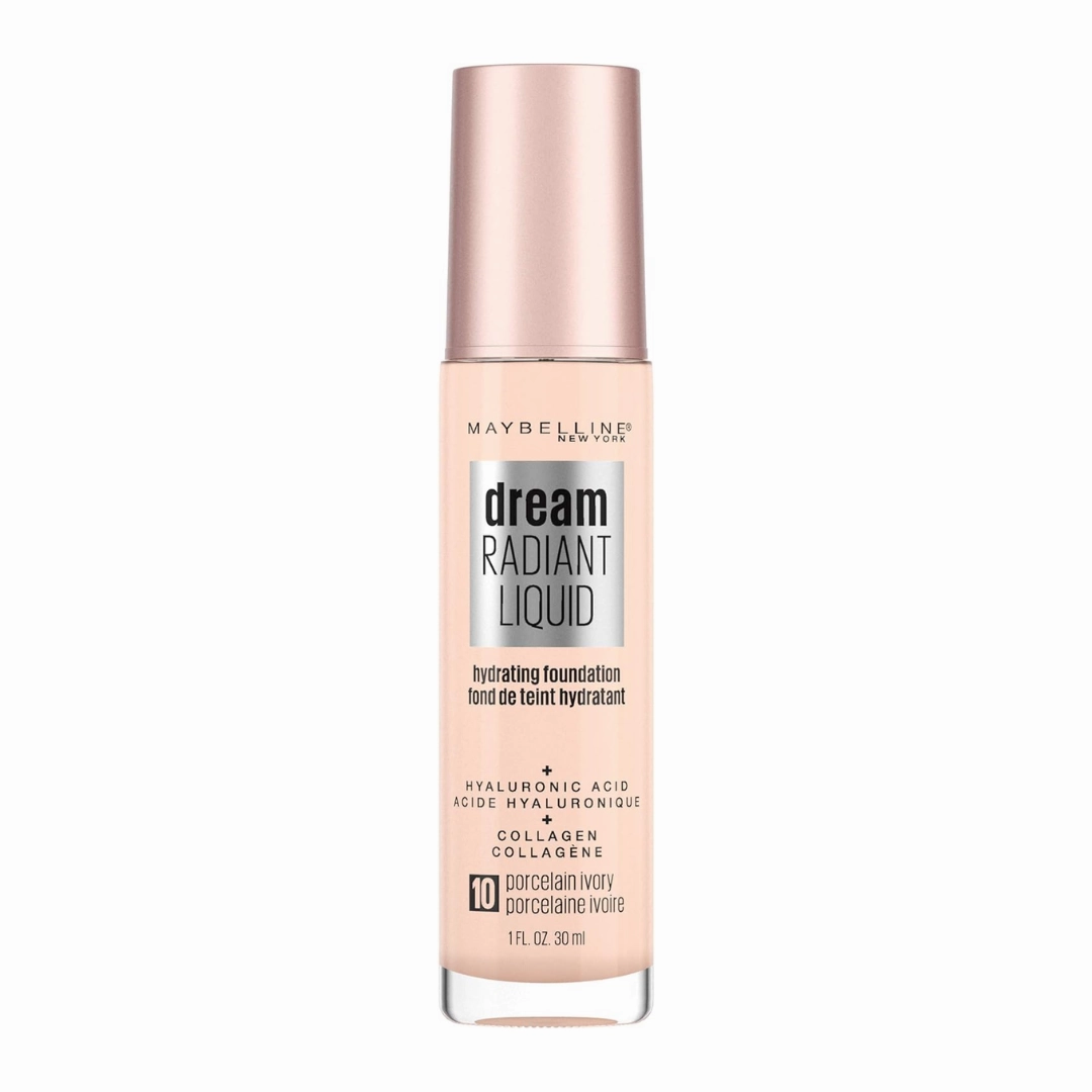 Maybelline Dream Radiant Liquid Foundation 30ml 10 Porcelain Ivory (Carded)