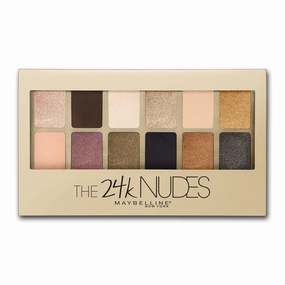 Maybelline The 24K Nudes Gold Eyeshadow Palette Makeup, 12 Pigmented Matte ⁘ Shimmer Shades, Blendable Powder, 1 Count.