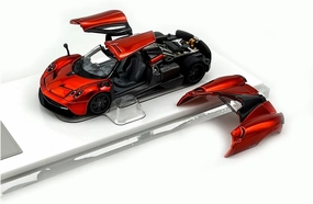 Metal Die Cast Toy Cars 1:64 for Pagani Huaya Coupe Openable Gull-Wing Doors and Rear Cover Alloy Car Model Purple Red for Home Or Office Décor(Red)