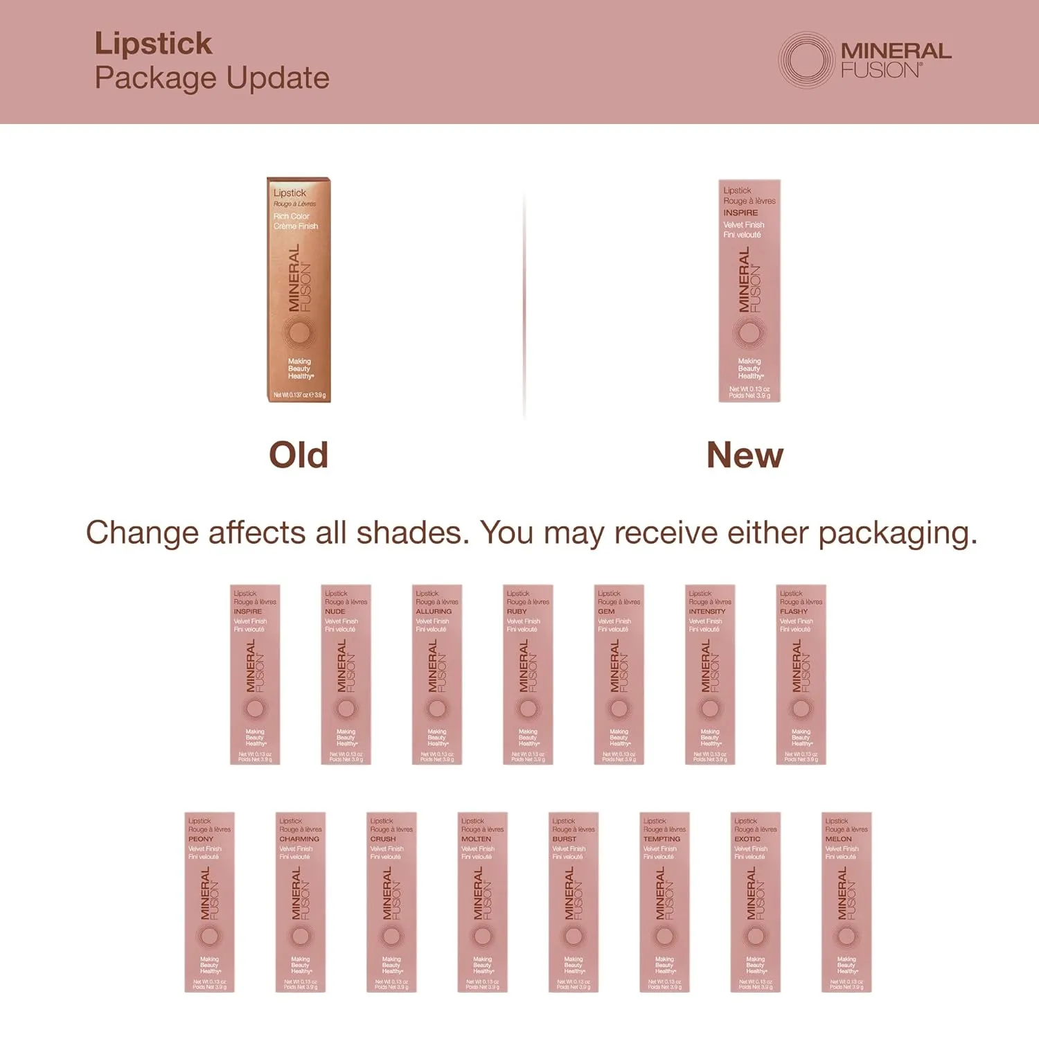 Mineral Fusion Lipstick, Alluring, .137 Ounce
