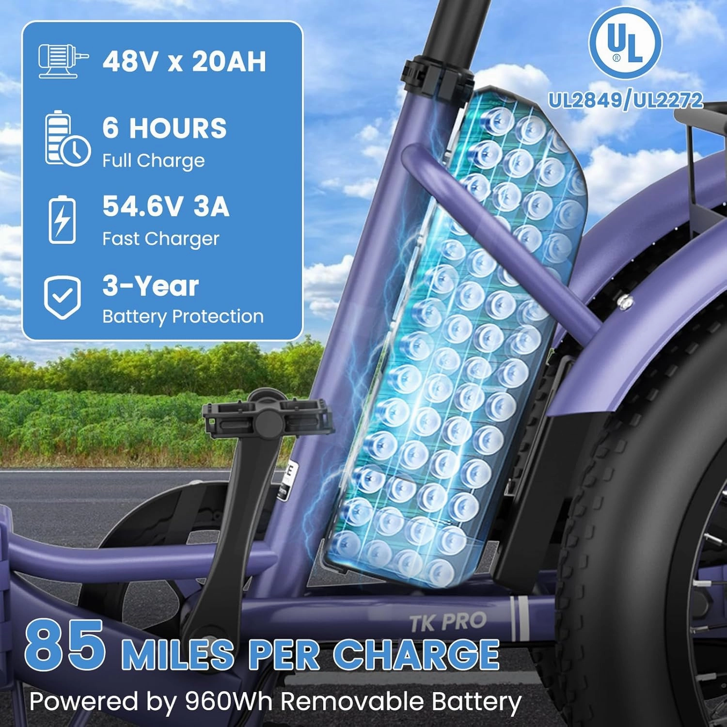 MOONCOOL Electric Trike, Electric Tricycle for Adults, 20" Folding 3 Wheels Electric Bicycle Bikes, 48V 500W/750W Motorized Electric Ebike with Aluminum Frame, Removable Battery and Basket