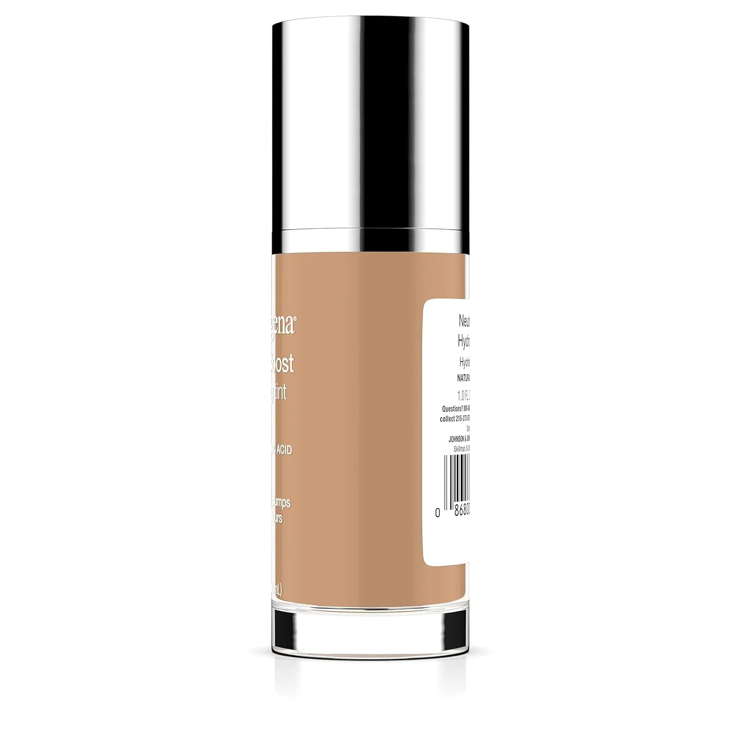 Neutrogena Hydro Boost Hydrating Tint with Hyaluronic Acid, Lightweight Water Gel Formula, Moisturizing, Oil-Free & Non-Comedogenic Liquid Foundation Makeup, 60 Natural Beige 1.0 fl. oz