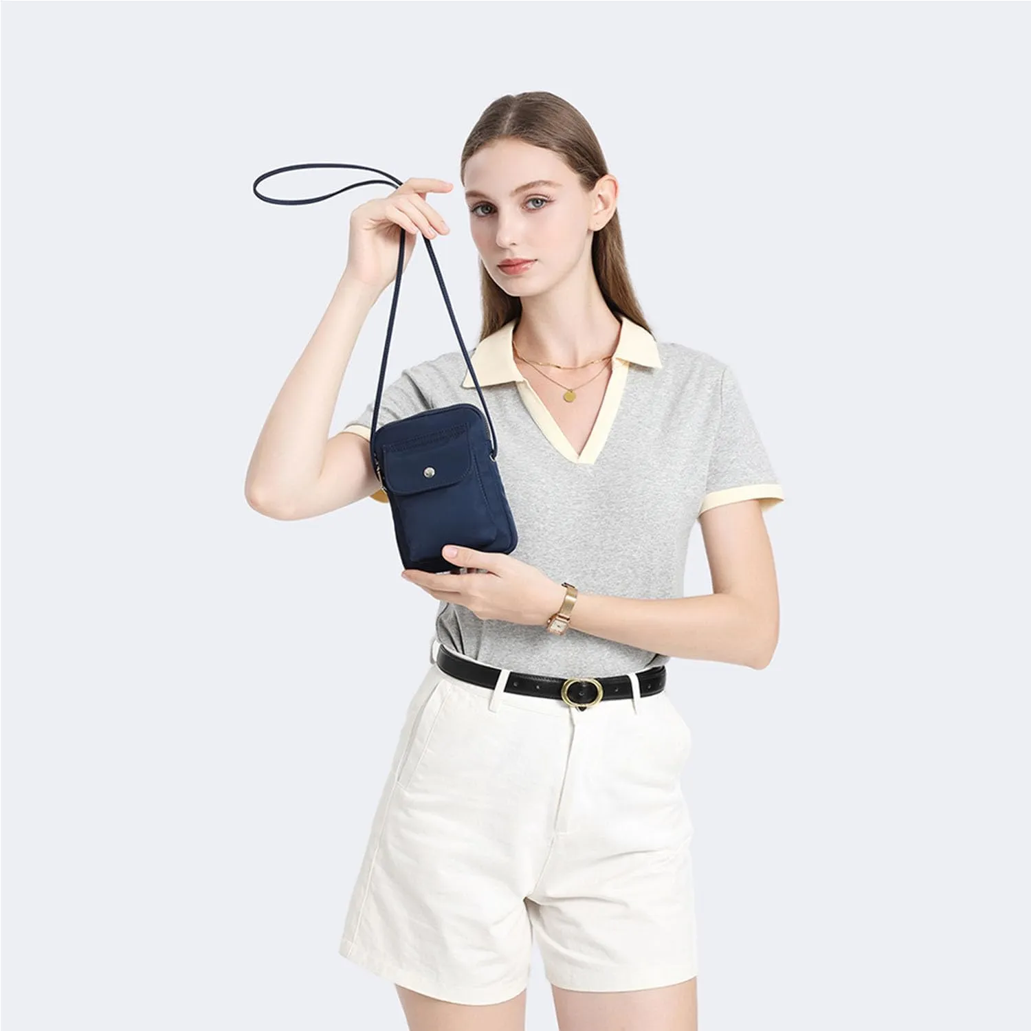nylon Crossbody Lanyard Mobile Phone Bag Stylish Accessory With Adjustable Strap