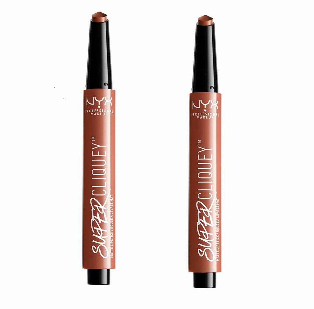 Pack of 2 NYX Super Cliquey Matte Lipstick, On The DL / Secret SCLS01