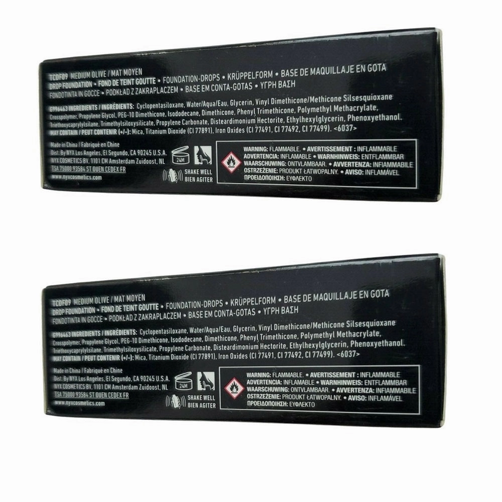 Pack of 2 NYX Total Control Drop Foundation, Medium Olive # TCDF09