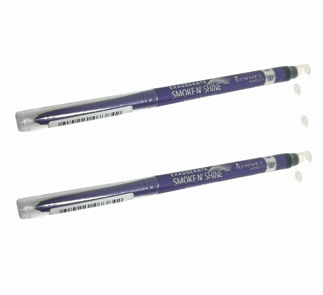 Pack of 2 Rimmel Exaggerate Smoke N' Shine Automatic Gel Eyeliner, Purple Craze 003