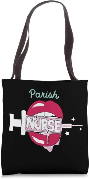 Parish Nurse Cute RN Faith Community Nursing Hot Lips Nurse Tote Bag