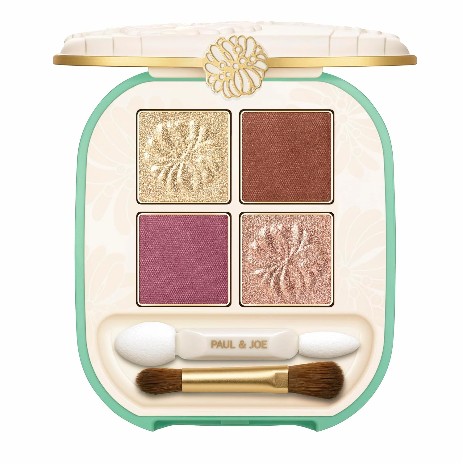 Paul & Joe Eye Color Palette 04 Film d’Amour, Four Colors Powder Eye Shadows, Red, Brown, Gold, Silver, 0.14 oz