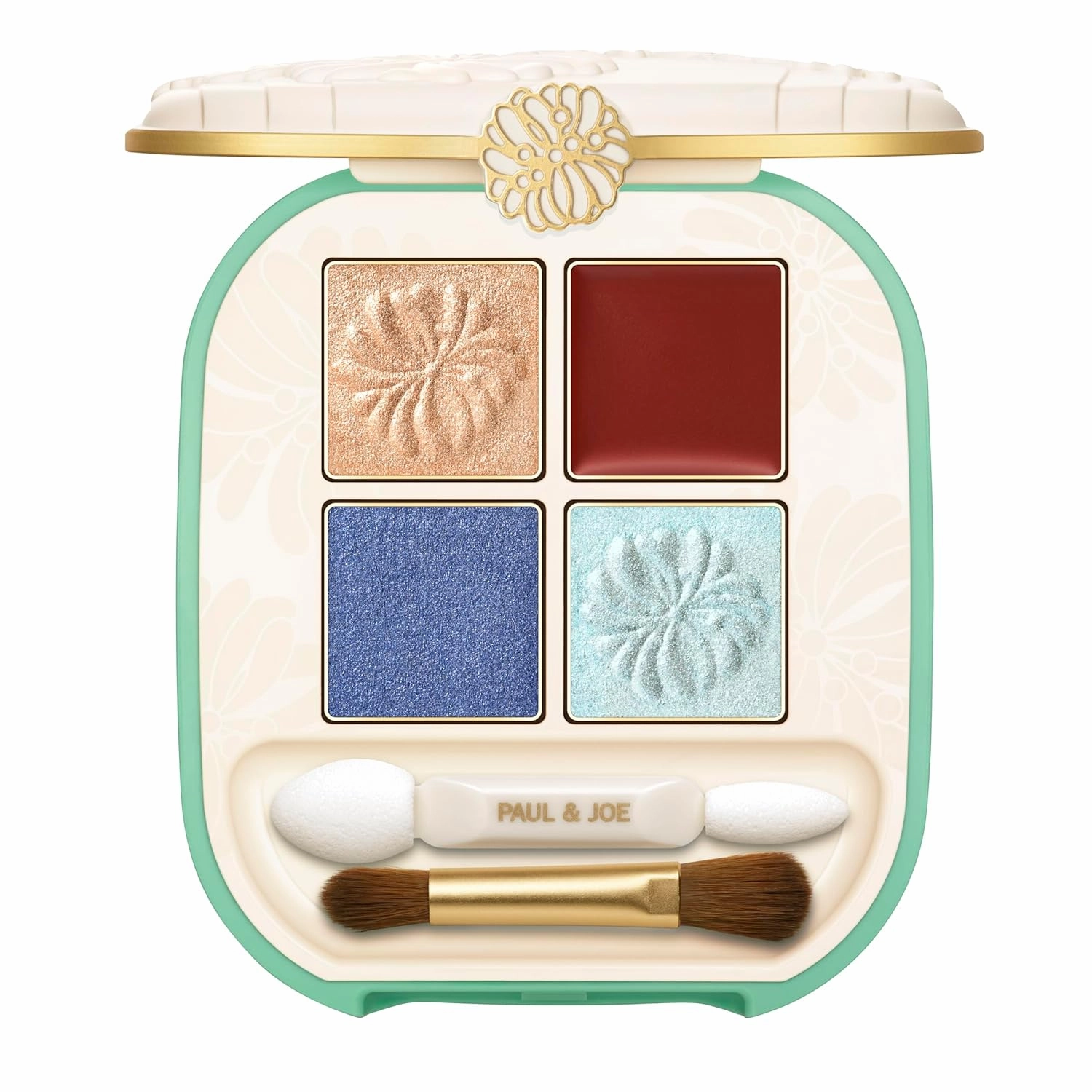 Paul & Joe Eye Color Palette 04 Film d’Amour, Four Colors Powder Eye Shadows, Red, Brown, Gold, Silver, 0.14 oz