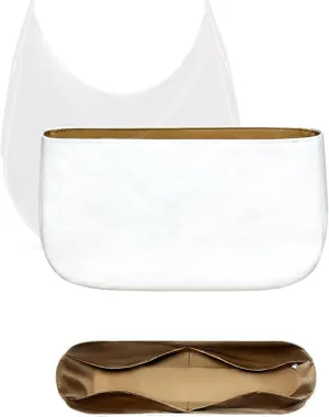 Purse Organizer Insert, Half Moon Inside Bag Organizer Insert Fit for Celine Heloise Dupont Paper Inner Liner Bag In Bag Slim Storage Bag Organizer (Medium)