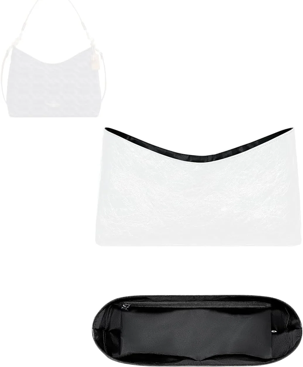 Purse Organizer Insert, Inner Liner Bag Organizer Insert Fit for Coach Laurel Dupont Paper Inside Storage Bag In Bag Organizer Insert (Style-02)