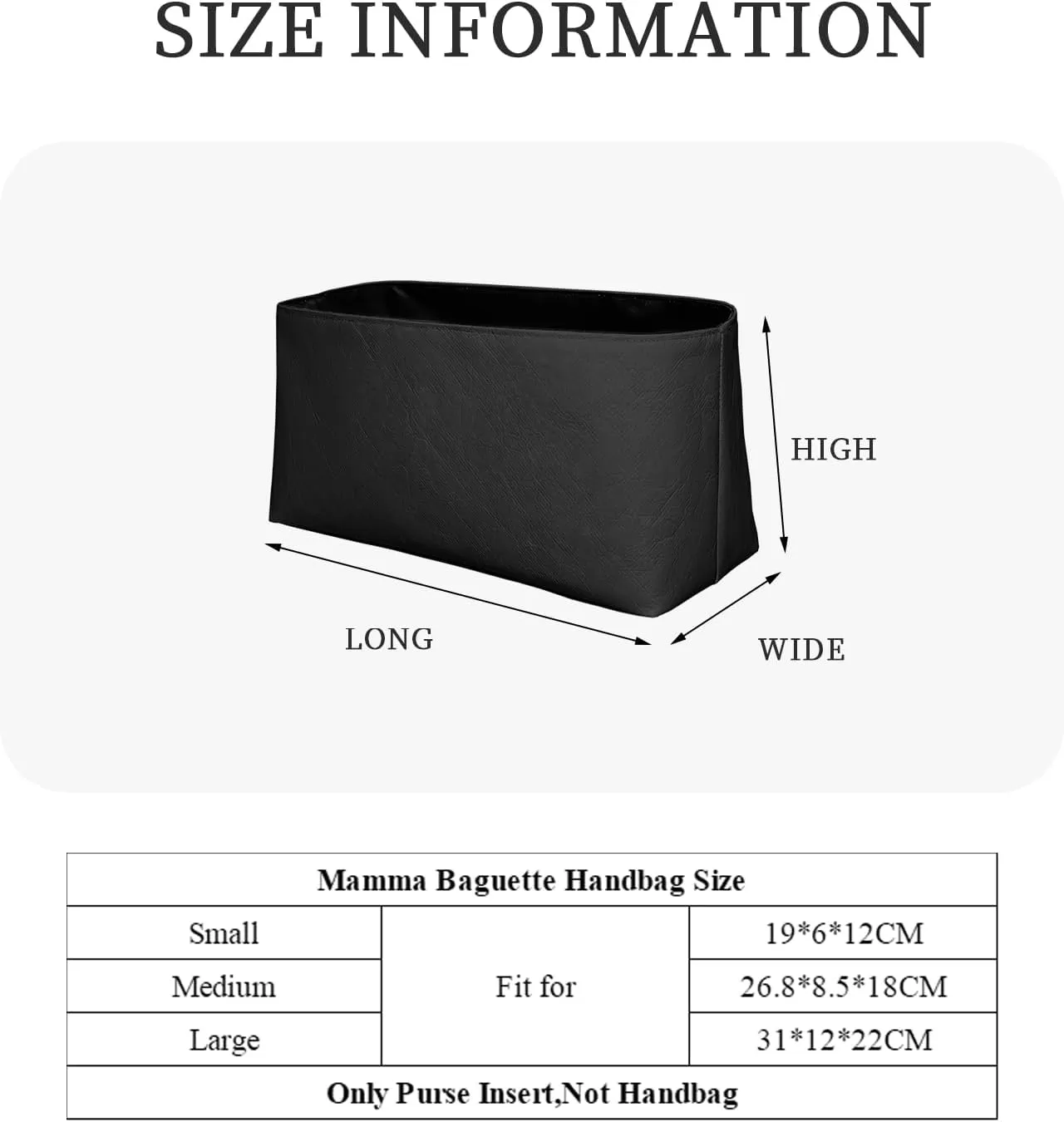 Purse Organizer Insert, Inner Liner Bag Organizer Insert Fit for Fendi Mamma Baguette Dupont Paper Inside Storage Bag (Style-02, Medium)