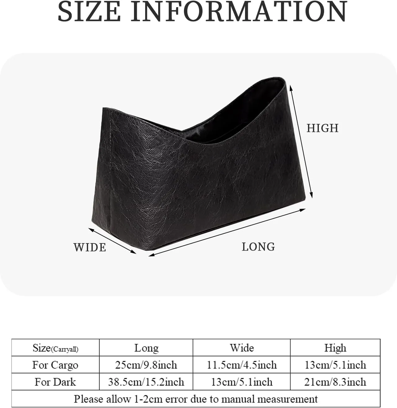 Purse Organizer Insert, Inside Bag Organizer Insert Fit for LV Carryall Cargo & Dark Handbag Dupont Paper Inner Liner Bag Organizer Insert (Style-02, Cargo)