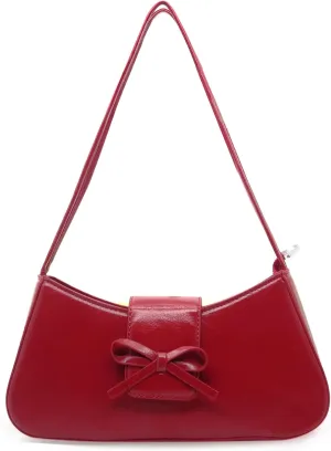 Red Shoulder Bag for Women Burgundy Purse Trendy Y2K Purses Hobo Handbags PU Leather Clutch Bag