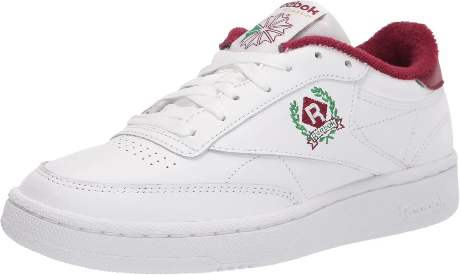 Reebok Women's Club C 85 Vintage, FTWR White/FTWR White/Classic Burgundy, 10.5 M
