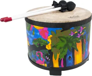 Remo KD-5080-01 Kids Percussion Floor Tom Drum - Fabric Rain Forest, 10"
