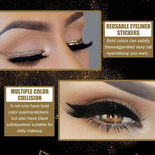 Reusable Eyeliner and Eyelash Stickers with Glitter