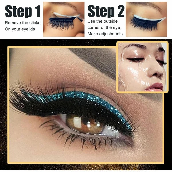 Reusable Eyeliner and Eyelash Stickers with Glitter