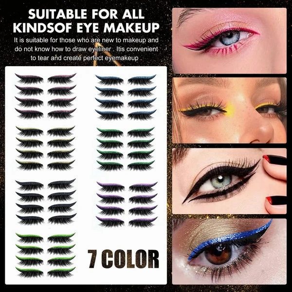 Reusable Eyeliner and Eyelash Stickers with Glitter