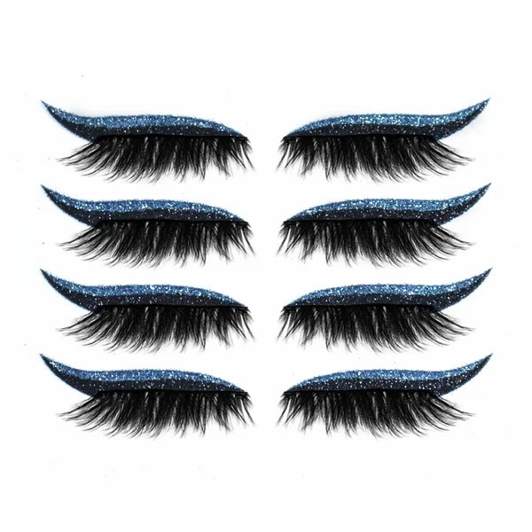 Reusable Eyeliner and Eyelash Stickers with Glitter