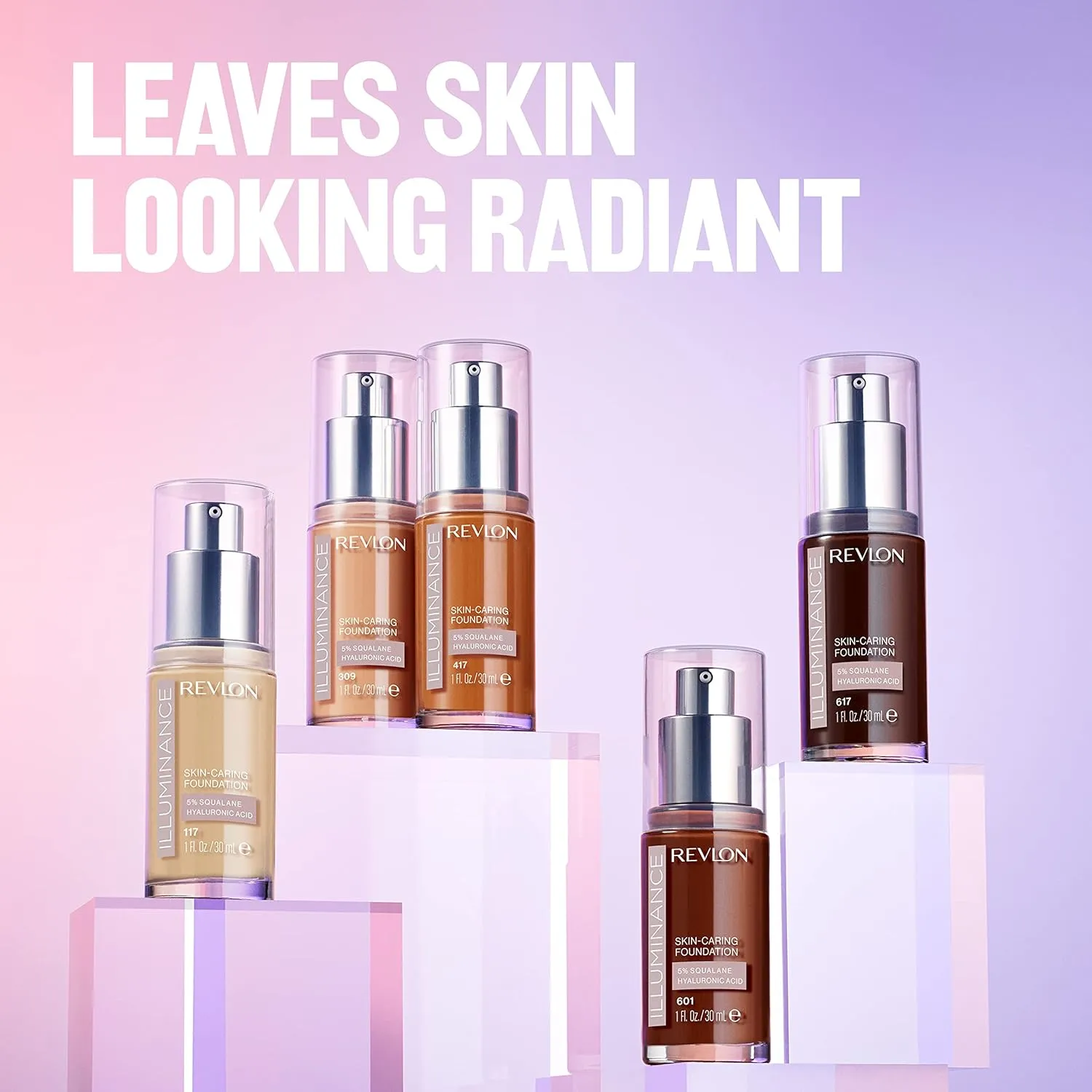 Revlon Illuminance Skin-Caring Liquid Foundation, Hyaluronic Acid, Hydrating and Nourishing Formula with Medium Coverage, 201 Creamy Natural, 1 fl oz