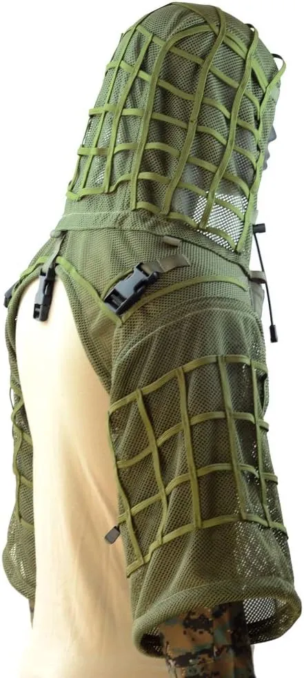 ROCOTACTICAL Sniper Ghillie Suit Foundation, Ripstop, Ghillie Viper Hood, Camouflage Sniper Coat