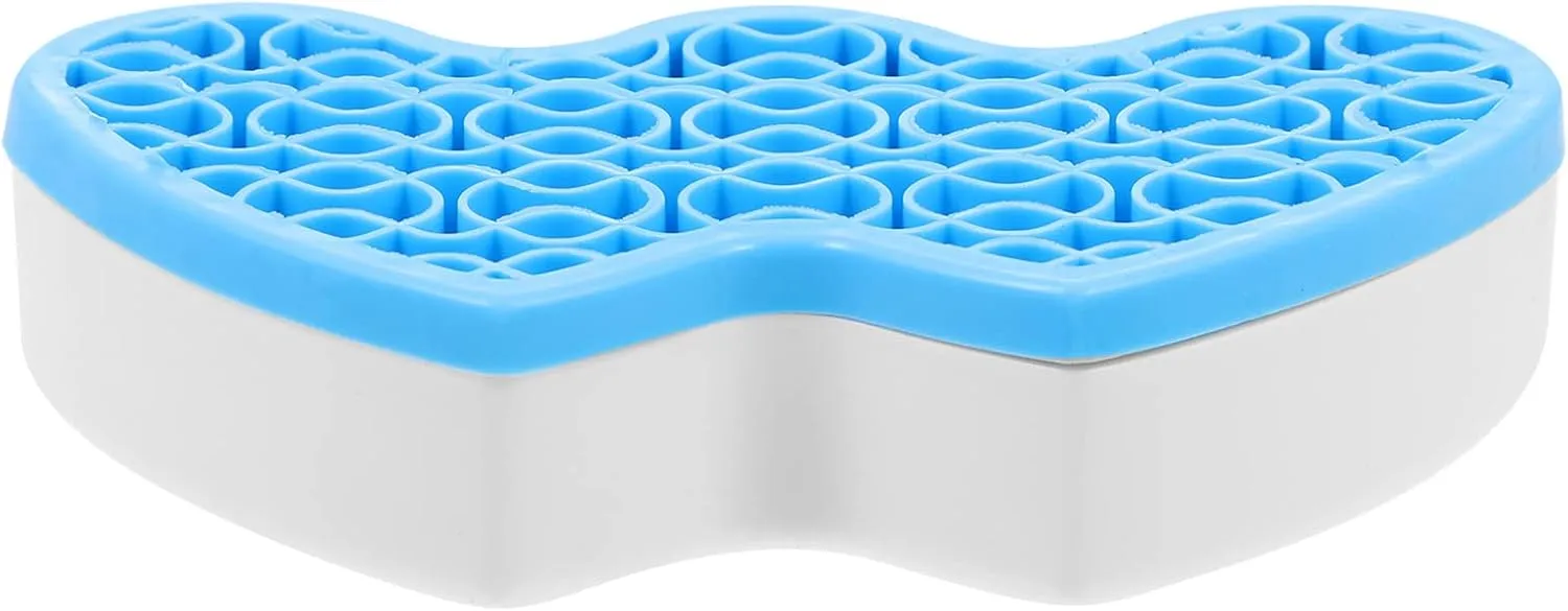 SaditY Silicone Makeup Brush Holder Organizer Cosmetic Brush Holder Heart Shape Lipstick Display Rack Tabletop Makeup Brush Stand for Painting Pen Brushes Eyeliner Blue
