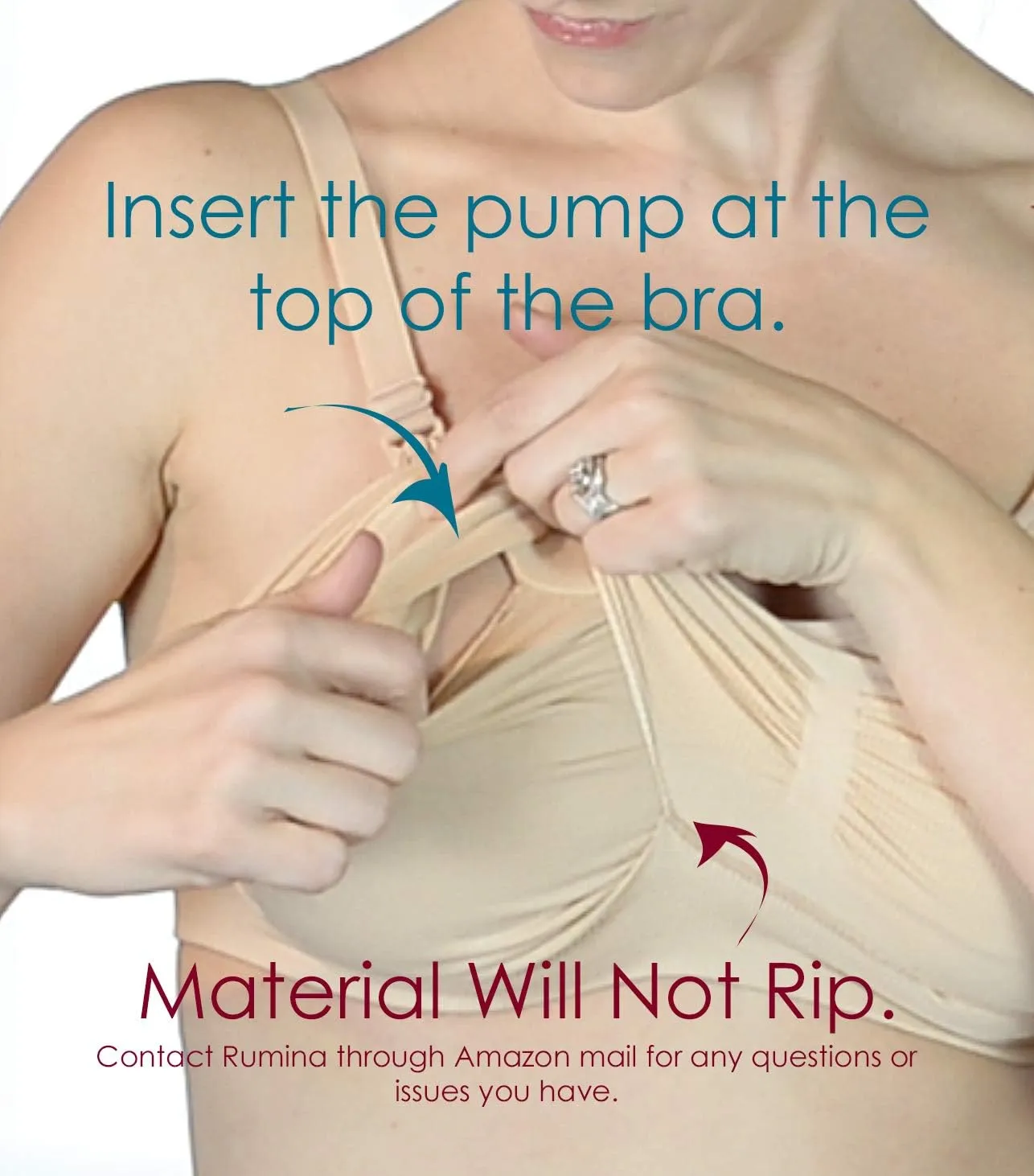 Seamless Pump&Nurse Hands-Free Pumping and Nursing Bra, Small to Plus Size