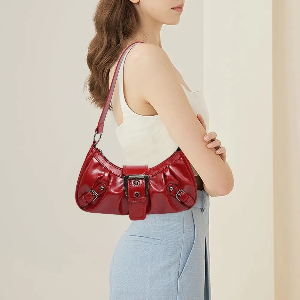 Shoulder Bag Y2k Purse for Women Punk Style Hobo Handbag Trendy Shoulder Purse Pu Leather Clutch Y2k Bag Fall Purse