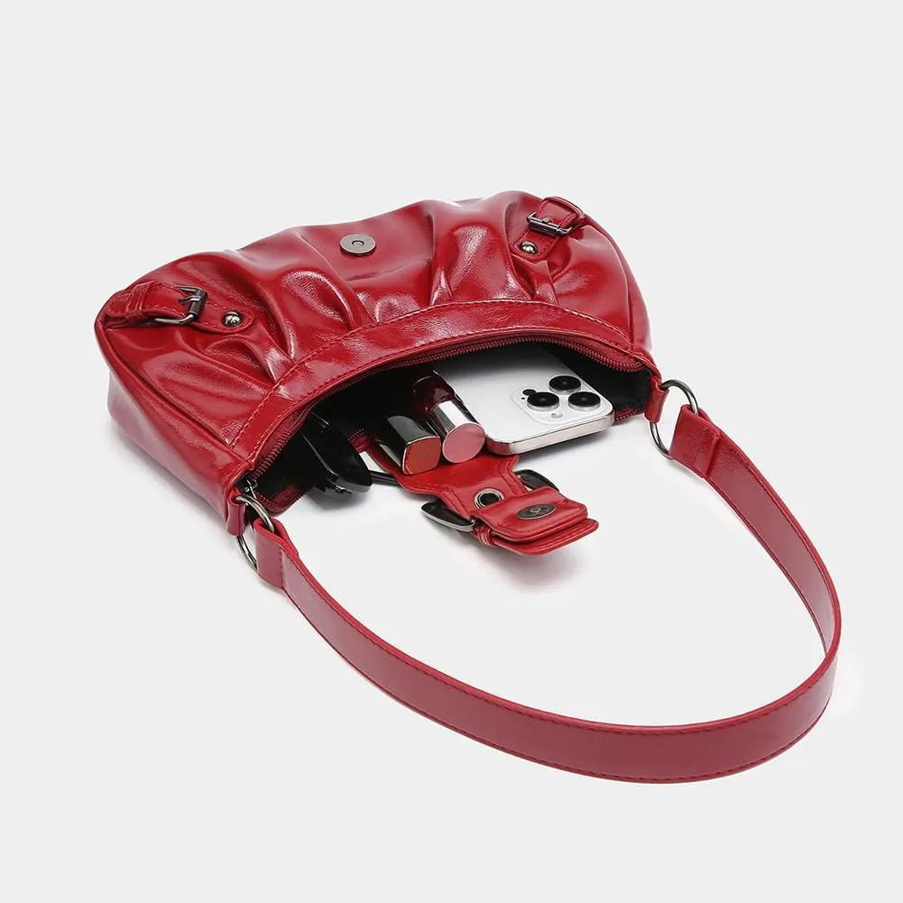Shoulder Bag Y2k Purse for Women Punk Style Hobo Handbag Trendy Shoulder Purse Pu Leather Clutch Y2k Bag Fall Purse