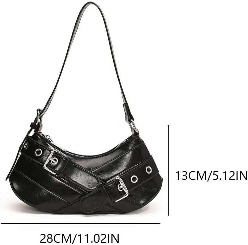 Shoulder Bag Y2k Purse for Women Punk Style Hobo Handbag Trendy Shoulder Purse Pu Leather Clutch Y2k Bag Fall Purse