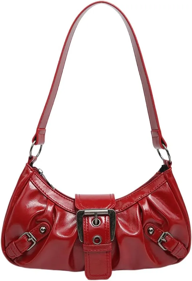 Shoulder Bag Y2k Purse for Women Punk Style Hobo Handbag Trendy Shoulder Purse Pu Leather Clutch Y2k Bag Fall Purse