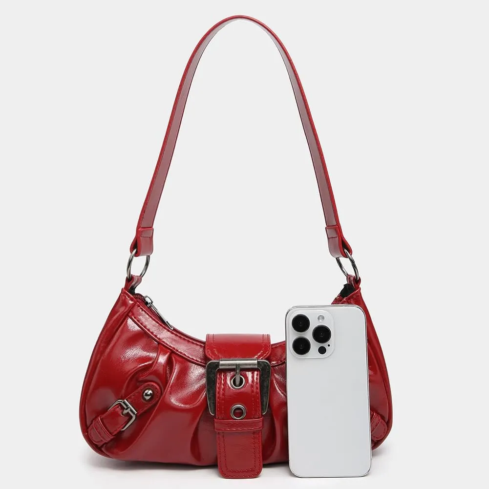 Shoulder Bag Y2k Purse for Women Punk Style Hobo Handbag Trendy Shoulder Purse Pu Leather Clutch Y2k Bag Fall Purse