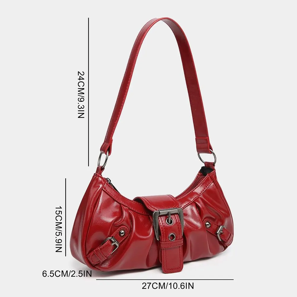 Shoulder Bag Y2k Purse for Women Punk Style Hobo Handbag Trendy Shoulder Purse Pu Leather Clutch Y2k Bag Fall Purse
