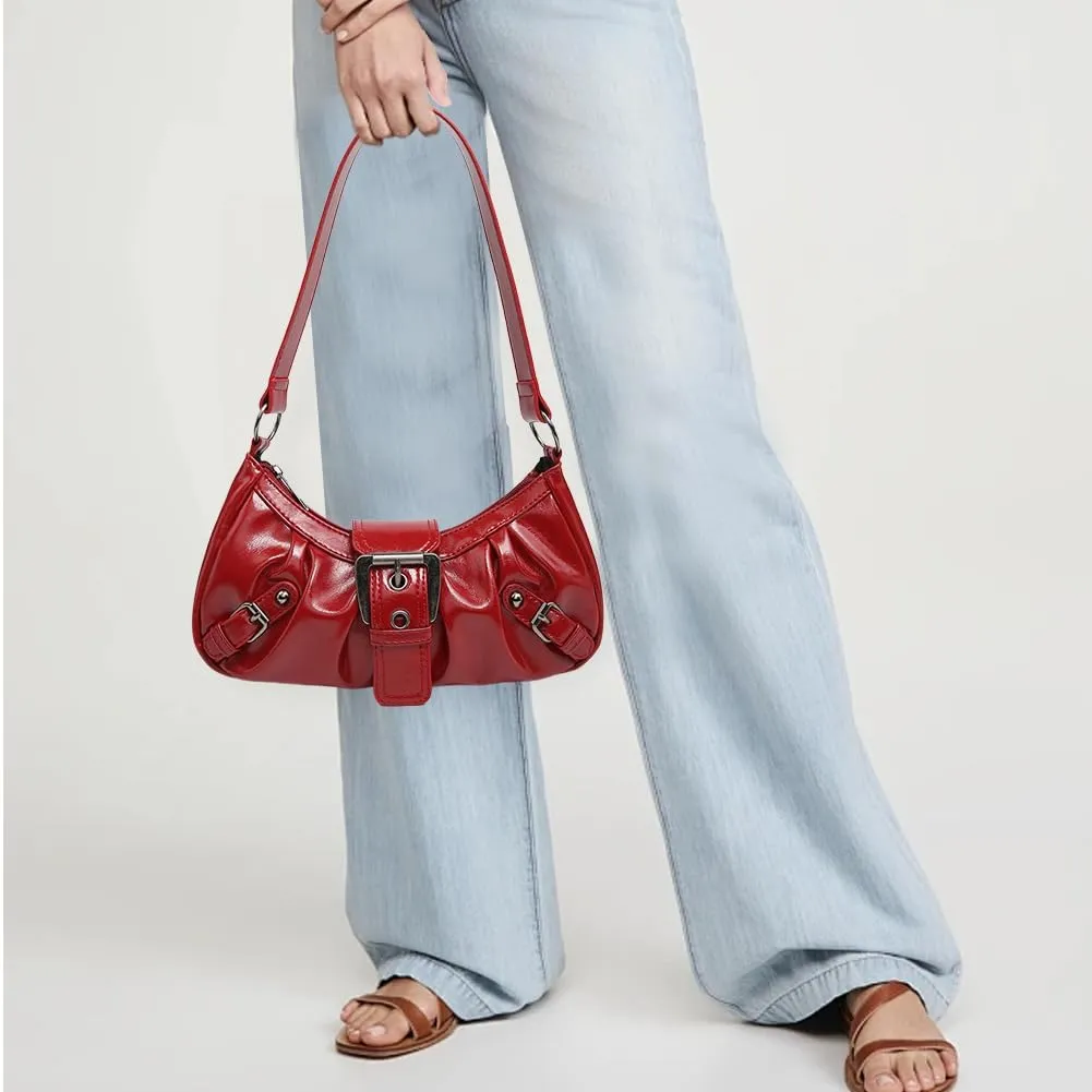 Shoulder Bag Y2k Purse for Women Punk Style Hobo Handbag Trendy Shoulder Purse Pu Leather Clutch Y2k Bag Fall Purse