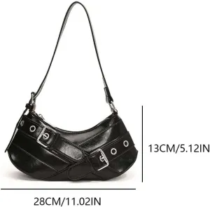 Shoulder Bag Y2k Purse for Women Punk Style Hobo Handbag Trendy Shoulder Purse Pu Leather Clutch Y2k Bag Fall Purse