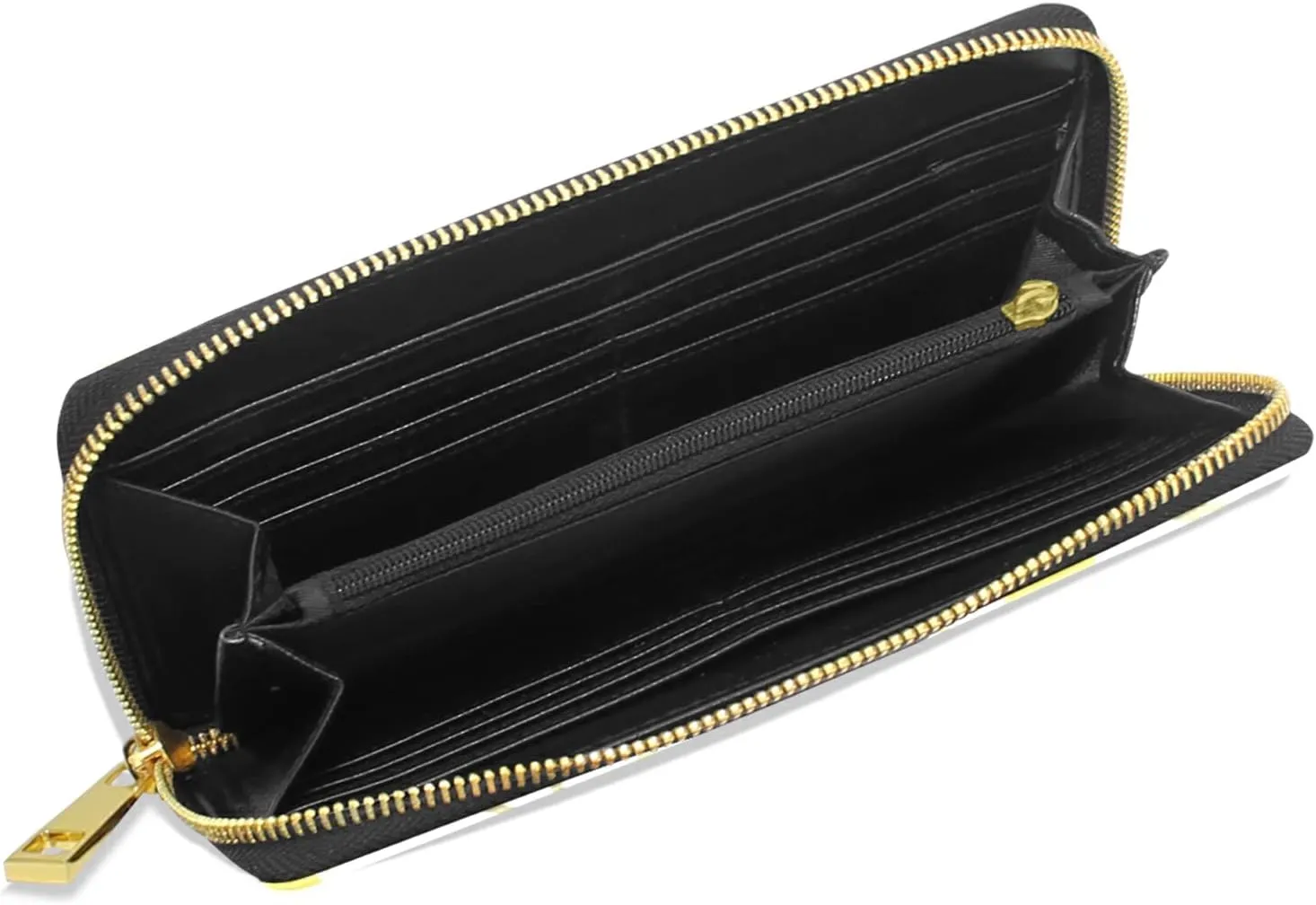 Sports Seamless Tennis Balls and Tennis Rackets on White Leather Long Wallet Organizer with Zipper Purse Clutch Bag for Women Men Key Card Coin Passport Checkbook