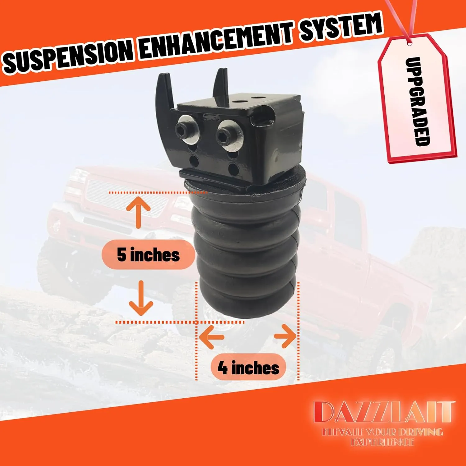 SSR-146-47 Rear Suspension Enhancement System Black | Bump Stop Fit for Ford F-150 2/4WD (2019-2023) | Rear Suspension Helper Springs | Rear Leaf Spring Suspension Kit