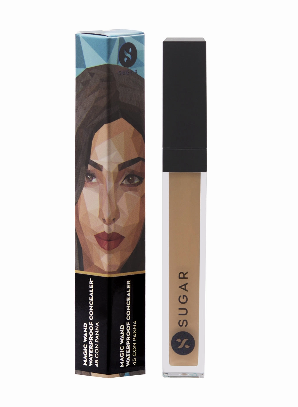 SUGAR Magic Wand Waterproof Concealer - 45 Con Panna (Medium Beige, Golden Undertone)